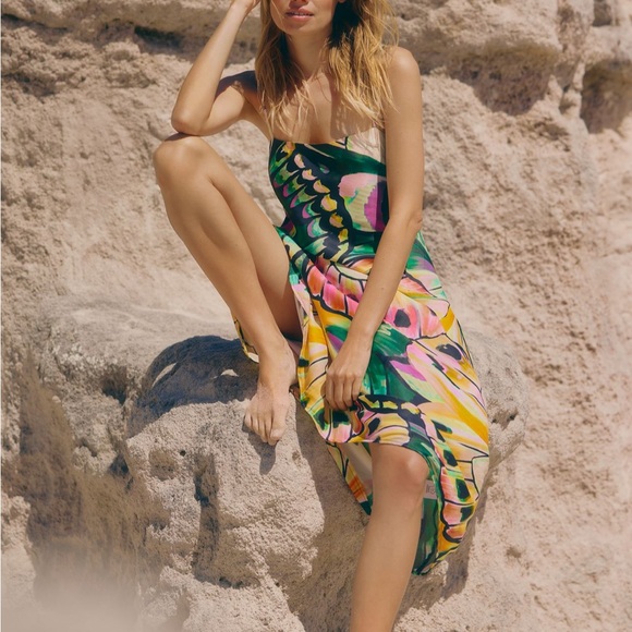 New FARM Rio Camouflaged Wings Slip Dress - Picture 5 of 6